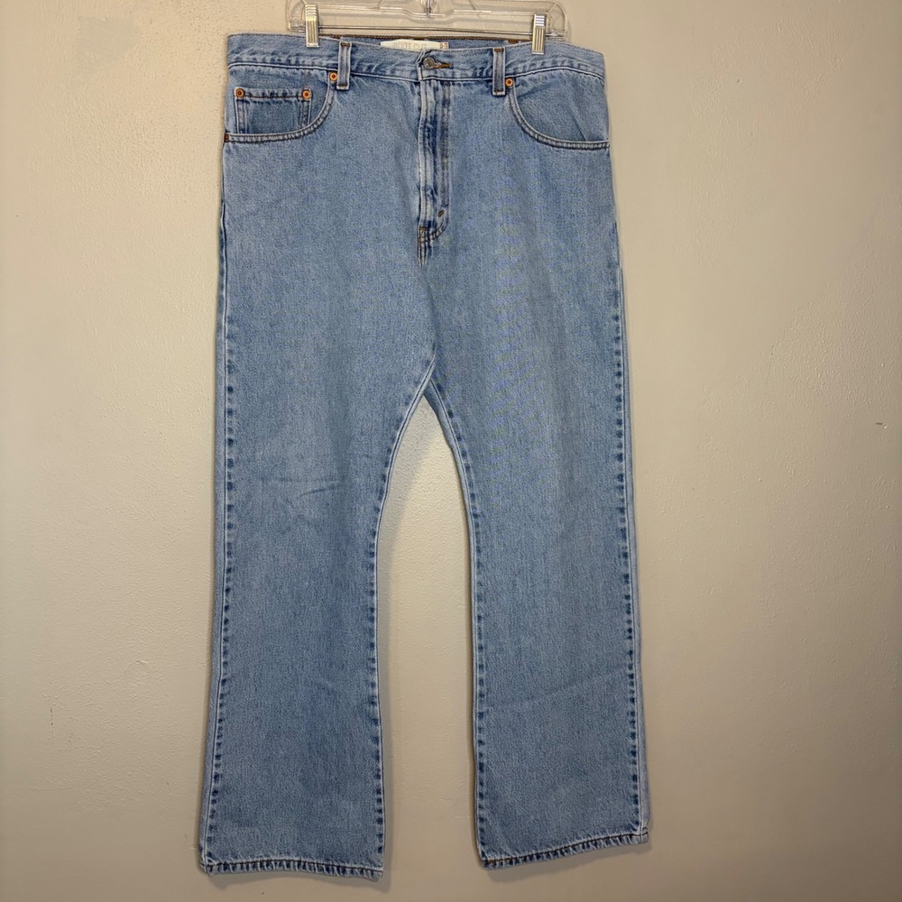 Levis 517 Bootcut Jeans Mens 38x32 Light Wash Blue Cotton Denim 00517-0146 Y2K